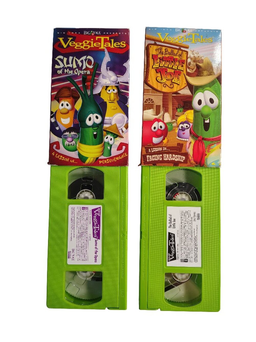 (2003-2004) Veggie Tales 2-Pack VHS Cassette Tape Bundle